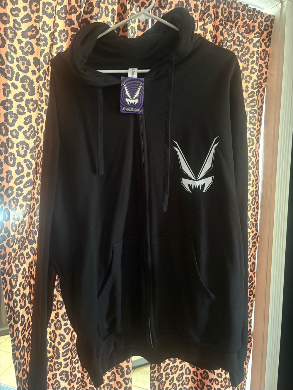 Tultex Black Zip-Up Hoodie with White Graphic